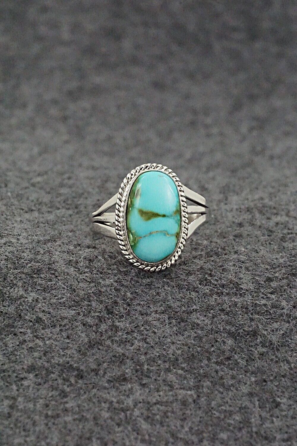 Turquoise & Sterling Silver Ring - Alice Rose Saunders - Size 8