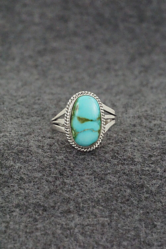 Turquoise & Sterling Silver Ring - Alice Rose Saunders - Size 8