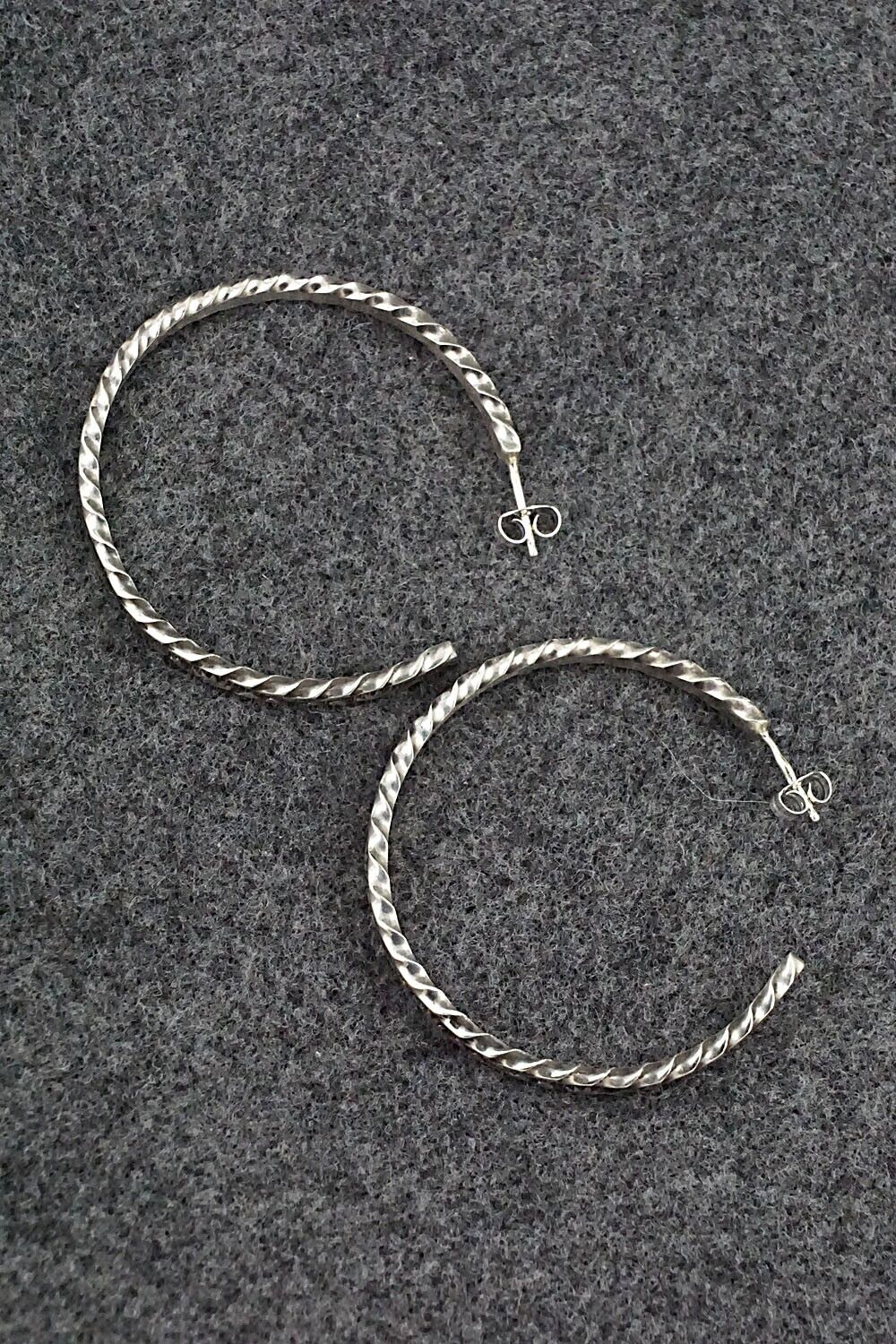 Sterling Silver Hoop Earrings - Elaine Tahe