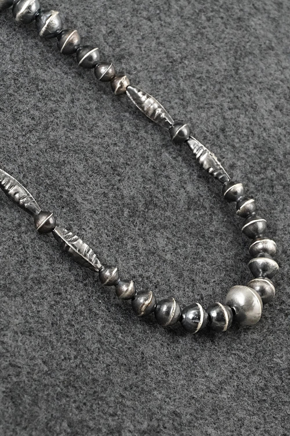 Sterling Silver Navajo Pearl Necklace 28" - Vintage