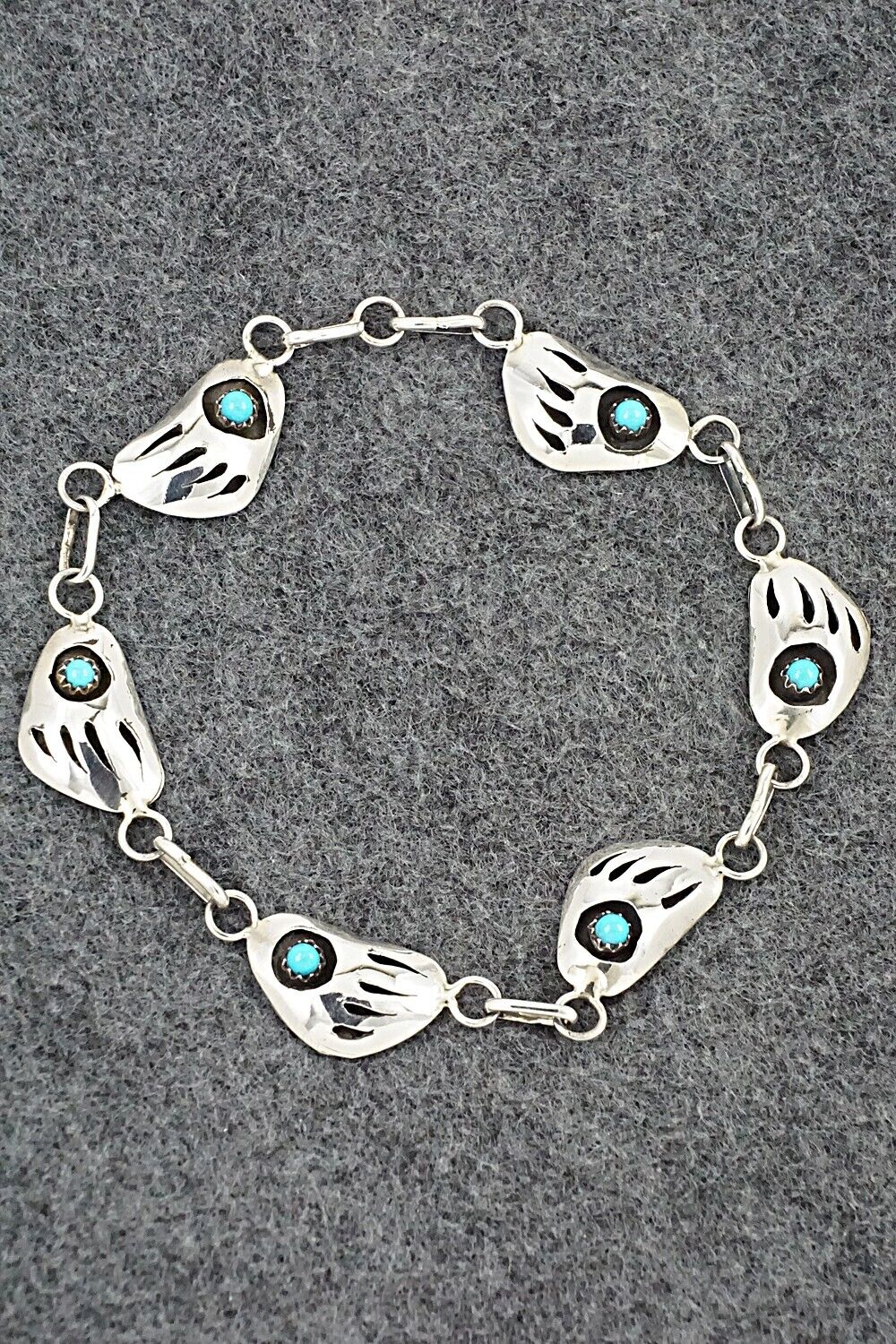 Turquoise & Sterling Silver Link Bracelet - David Morgan