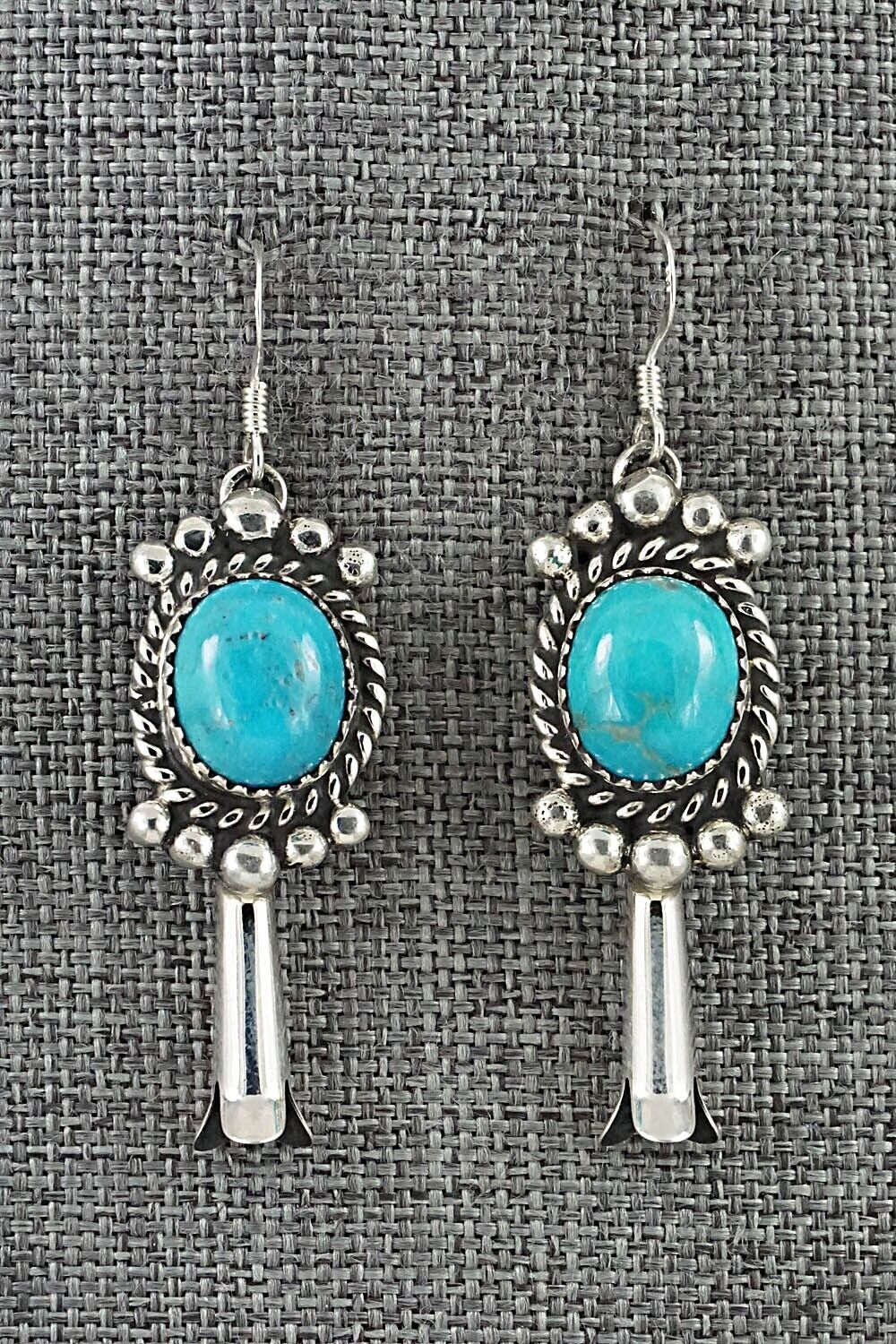 Turquoise & Sterling Silver Earrings - Vernon Johnson