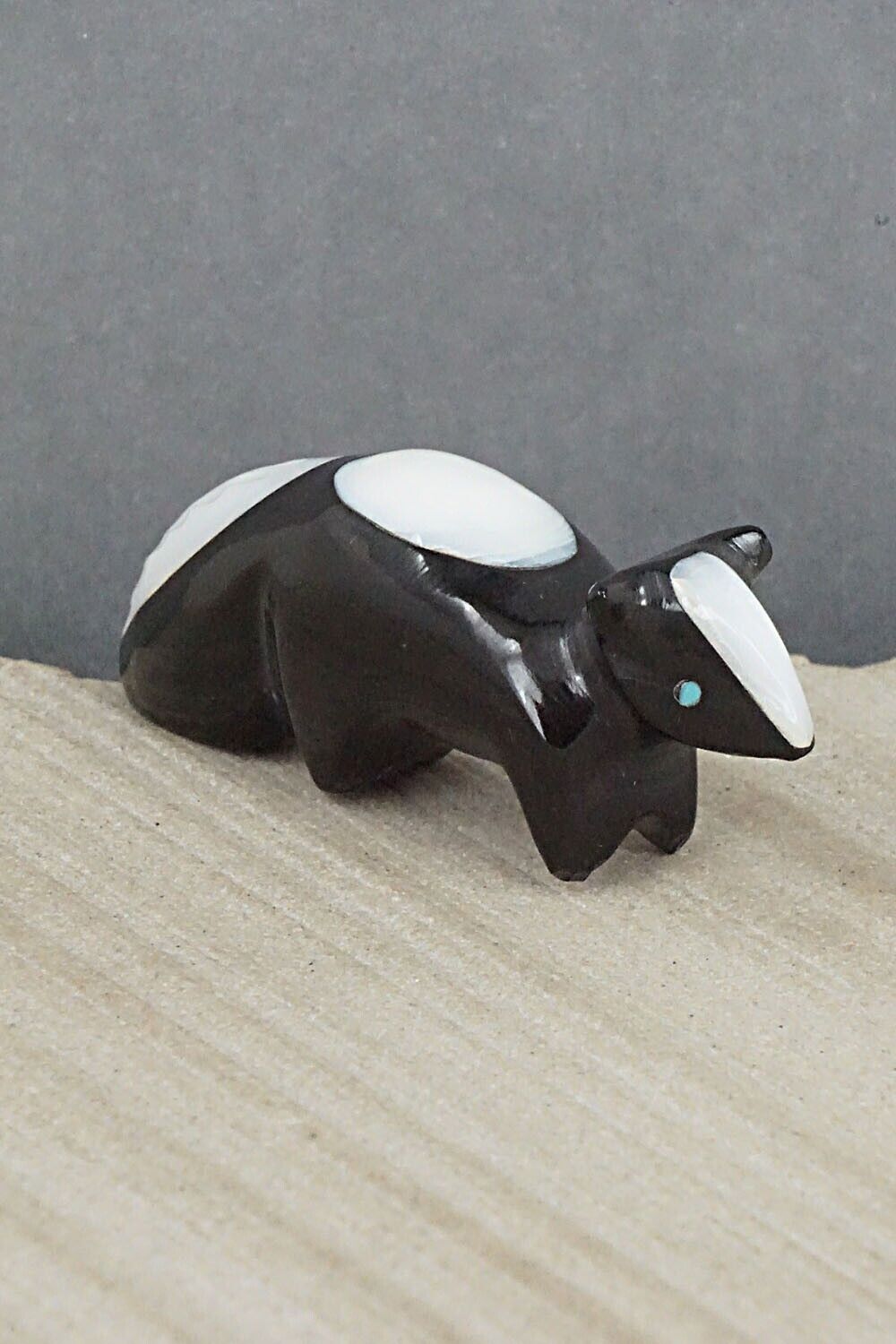 Skunk Zuni Fetish Carving - Calvert Bowannie
