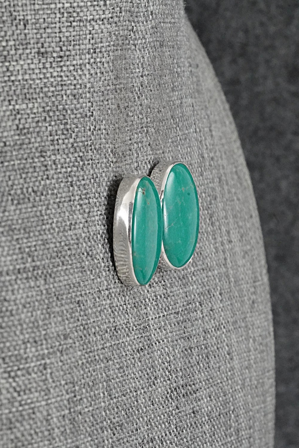 Turquoise & Sterling Silver Earrings - Eugene Gruber