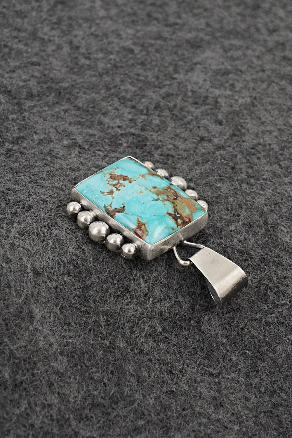 Turquoise & Sterling Silver Pendant - Eugene Gruber