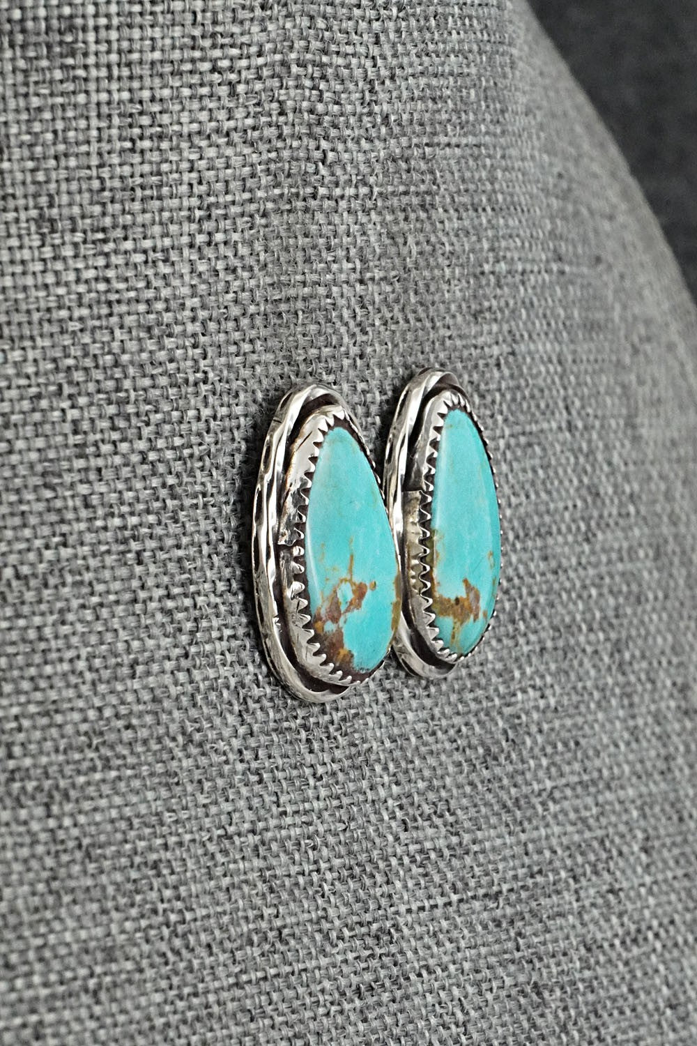 Turquoise & Sterling Silver Earrings - Ernest Hawthorne