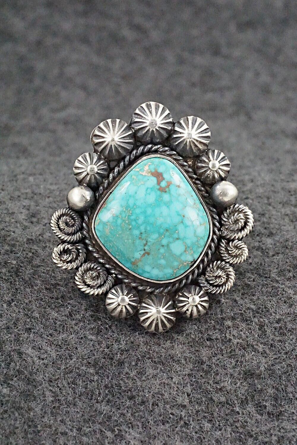 Turquoise & Sterling Silver Ring - Rosita Calladitto - Size 9