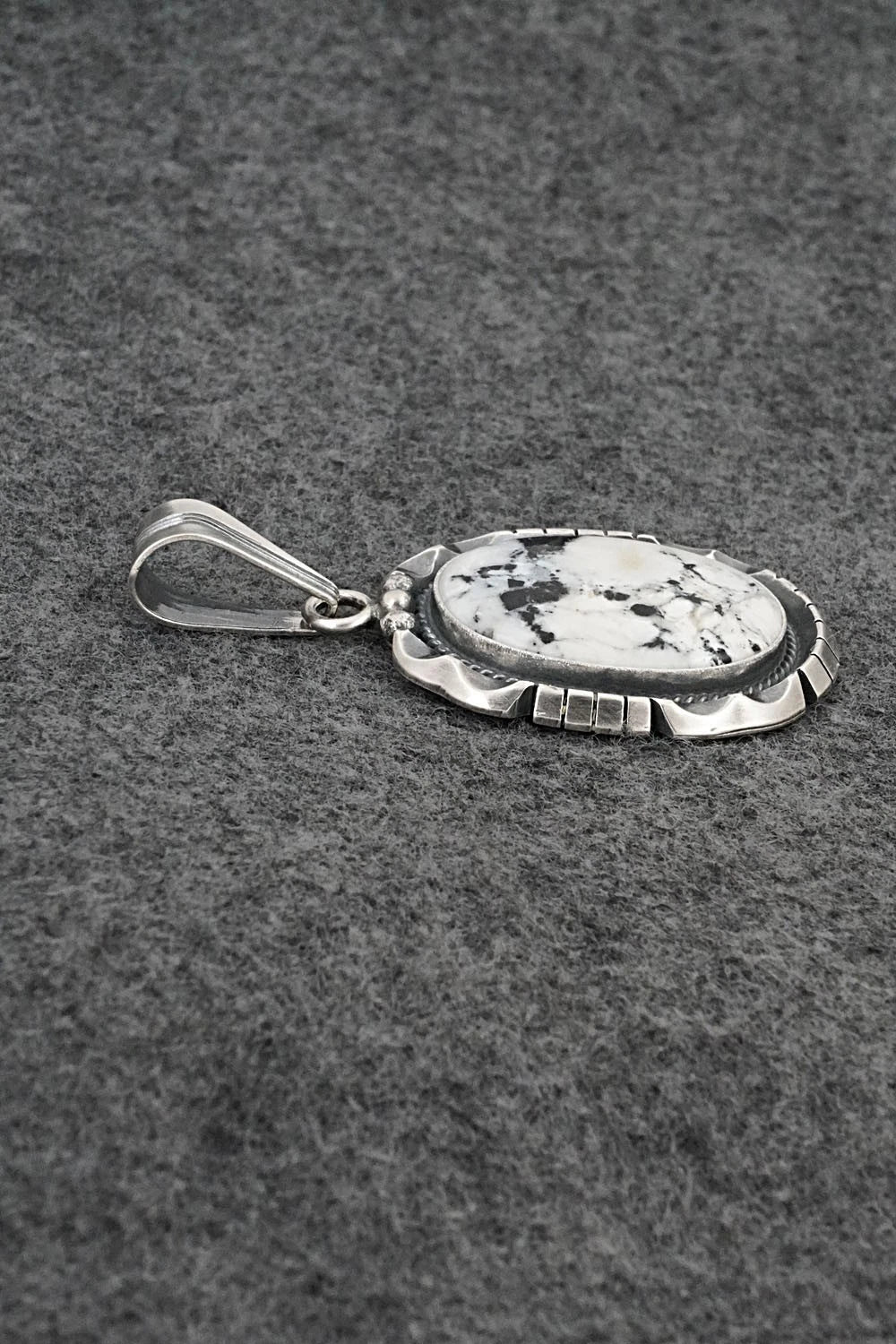 White Buffalo & Sterling Silver Pendant - Samuel Yellowhair