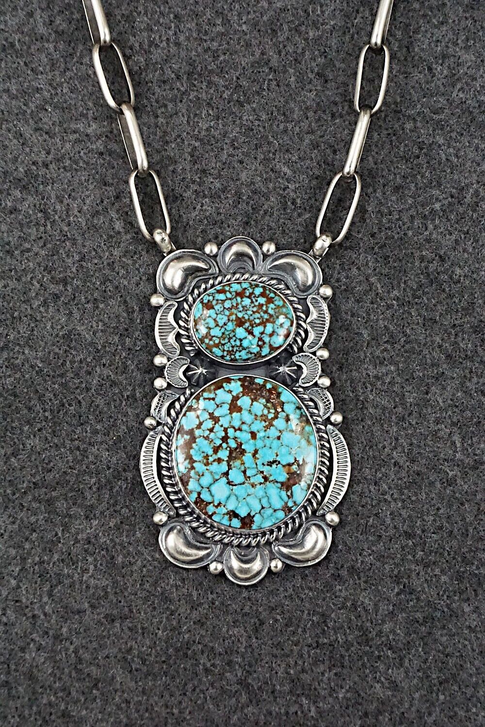 Turquoise & Sterling Silver Necklace - Raymond Delgarito