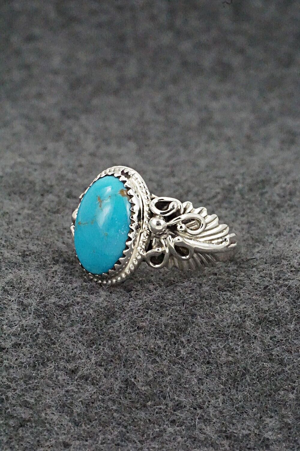 Turquoise & Sterling Silver Ring - Jeannette Saunders - Size 8.5