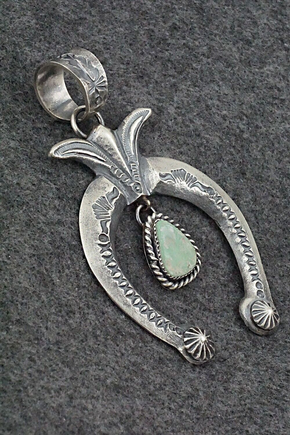 Turquoise & Sterling Silver Naja Pendant - Eva & Linberg Billah