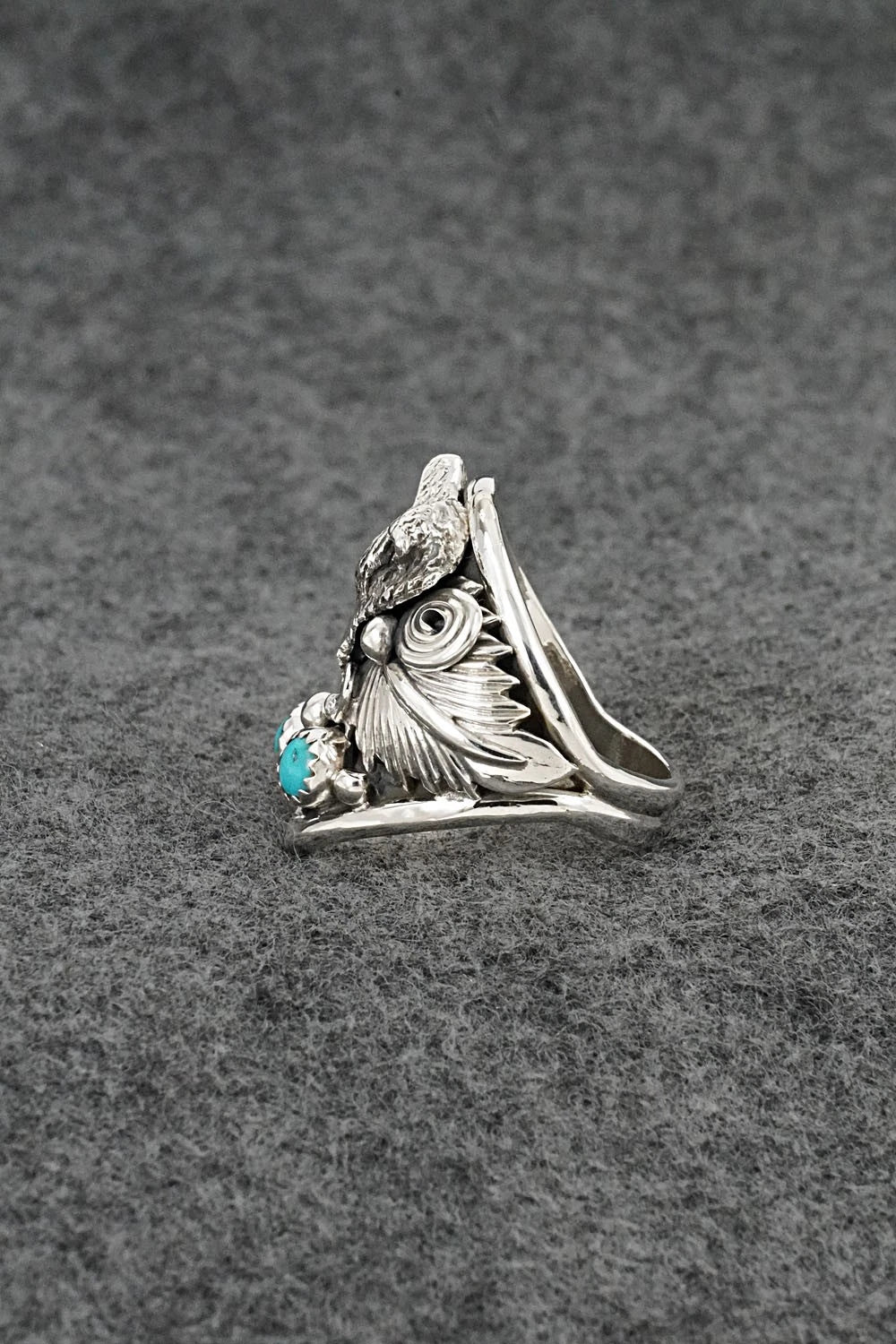 Turquoise & Sterling Silver Ring - Darrell Morgan - Size 10