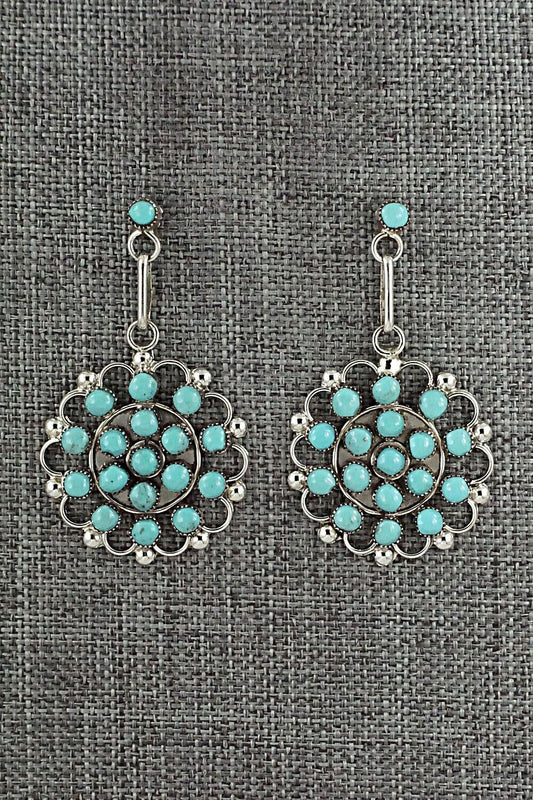 Turquoise & Sterling Silver Earrings - Yvette Kaamasee