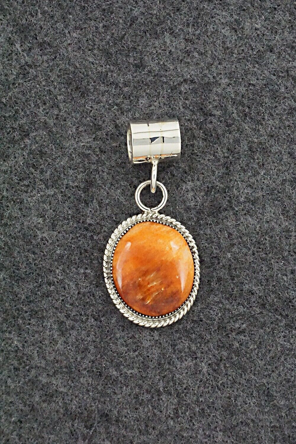 Spiny Oyster & Sterling Silver Pendant - Gregg Yazzie