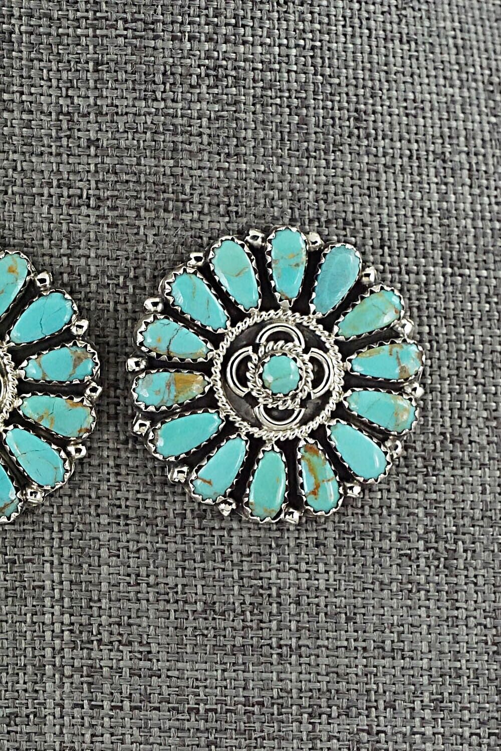 Turquoise and Sterling Silver Earrings - Zeita Begay