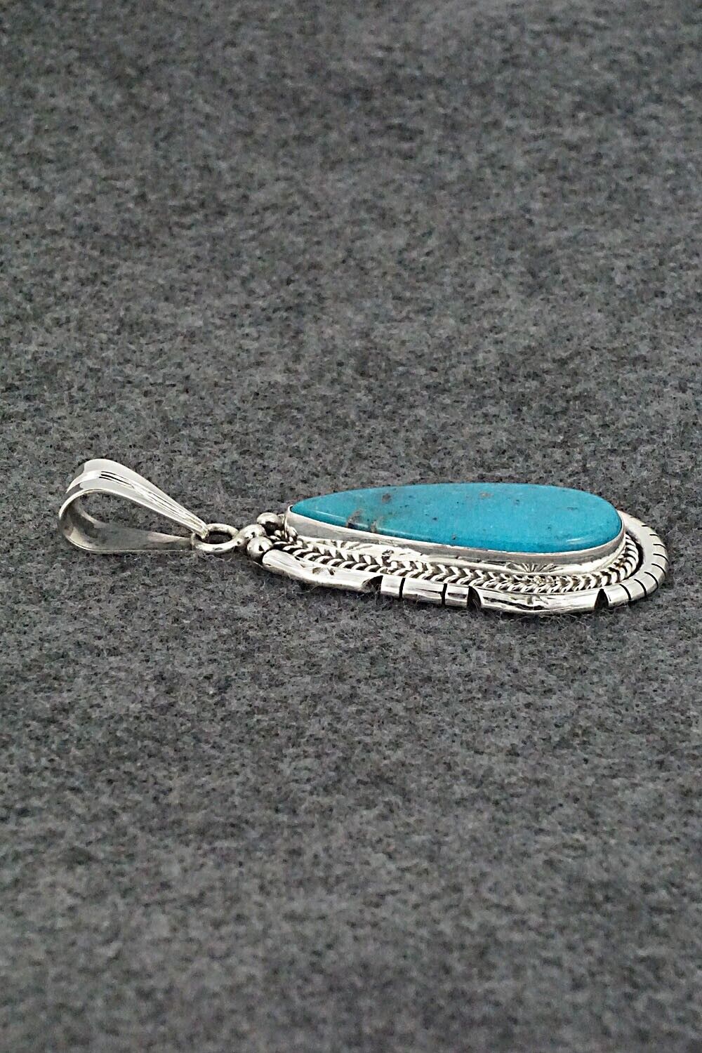 Turquoise & Sterling Silver Pendant - Samuel Yellowhair