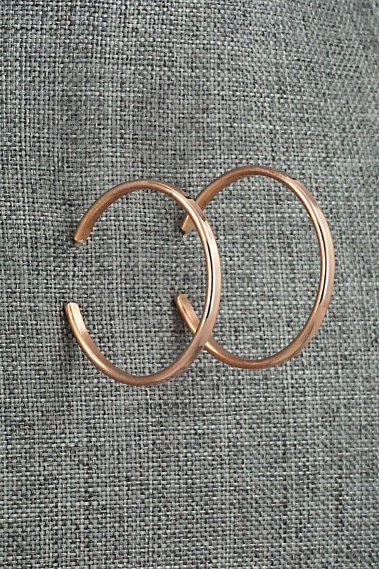 Copper Hoop Earrings - Elaine Tahe