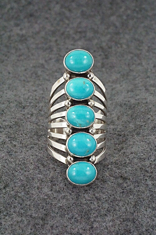 Turquoise & Sterling Silver Ring - Thomas Yazzie - Size 8.75