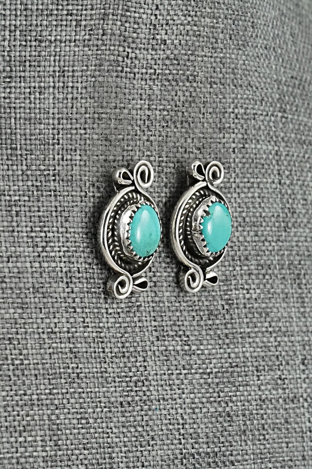Turquoise & Sterling Silver Necklace and Earrings Set - Phil Nez