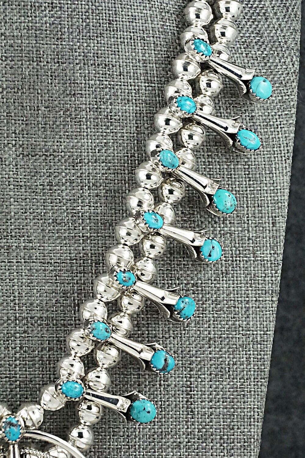 Turquoise & Sterling Silver Squash Blossom Set - Phil Garcia