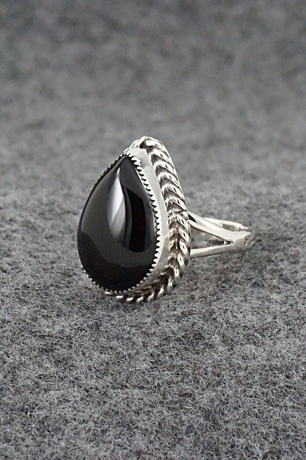 Onyx and Silver Ring 2024 Large Size