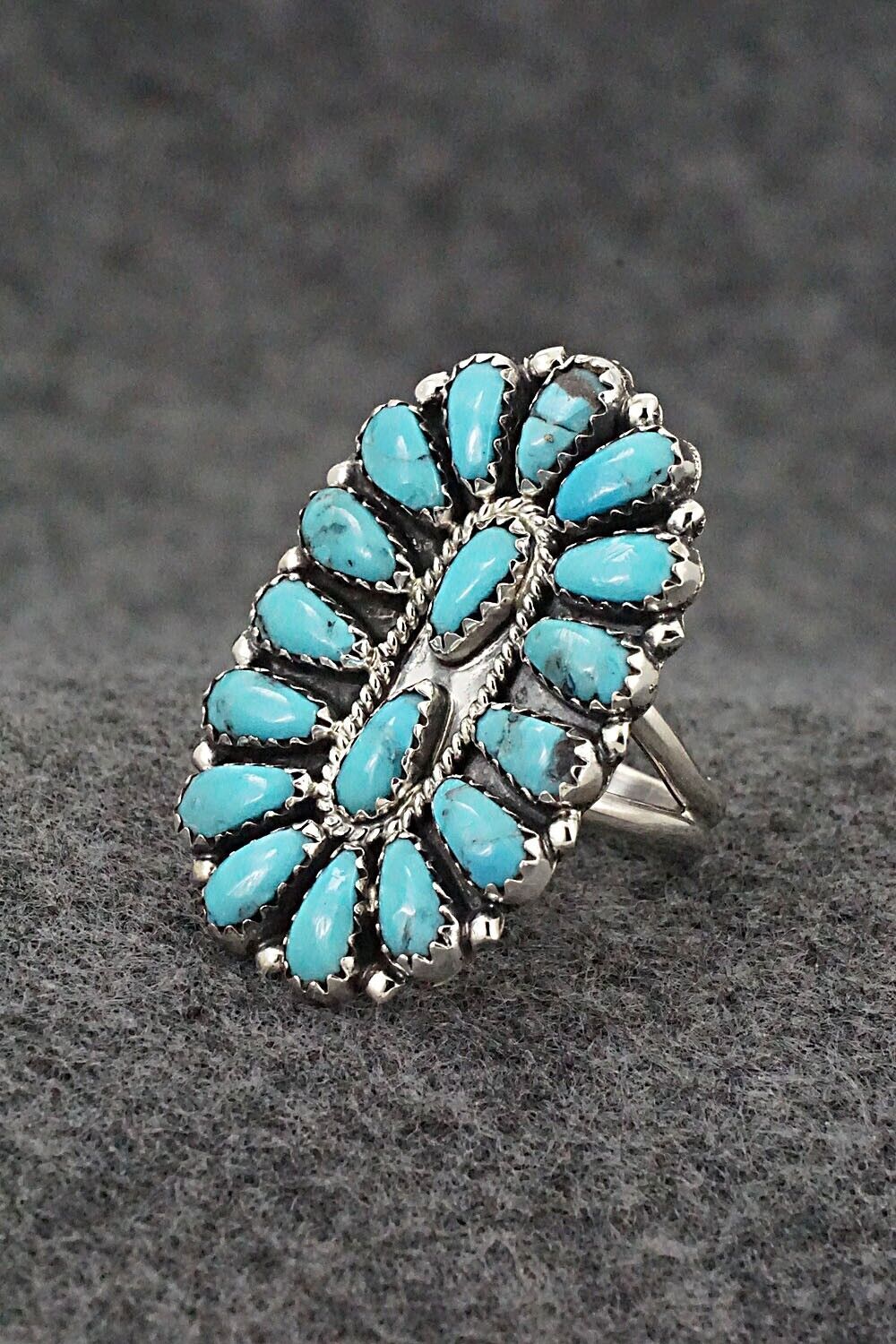Turquoise & Sterling Silver Ring - Zeita Begay - Size 8.25