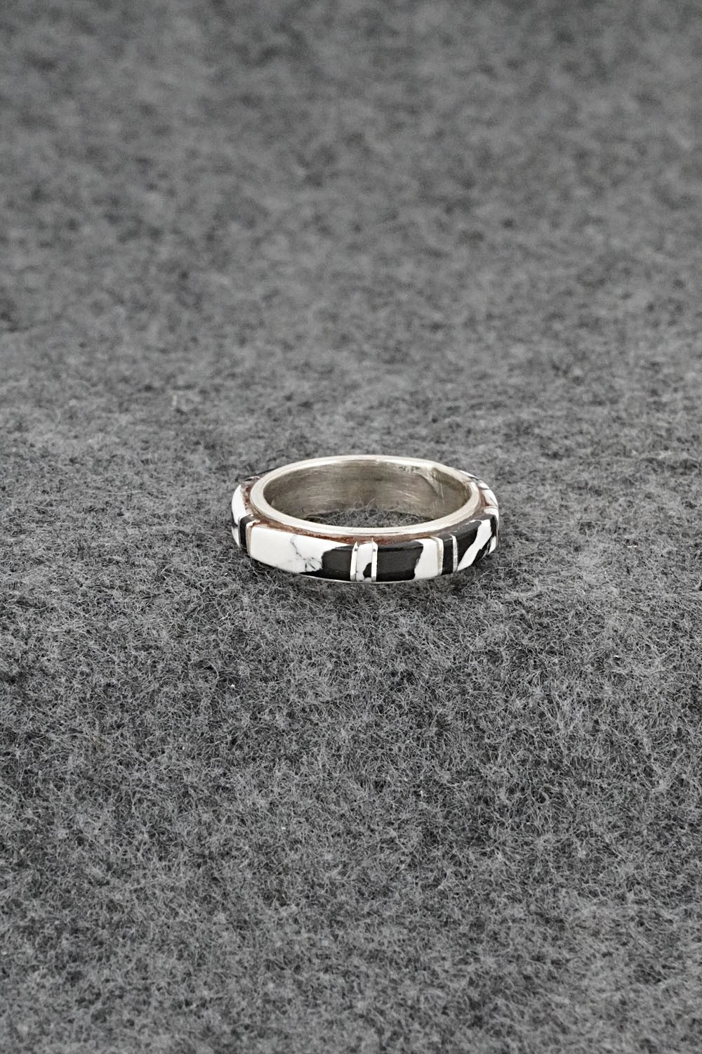 White Buffalo & Sterling Silver Ring - Terrance Panteah - Size 6