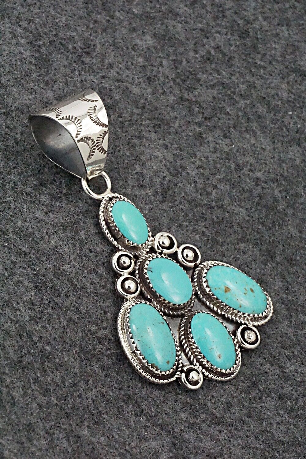Turquoise & Sterling Silver Pendant - Ernest Hawthorne