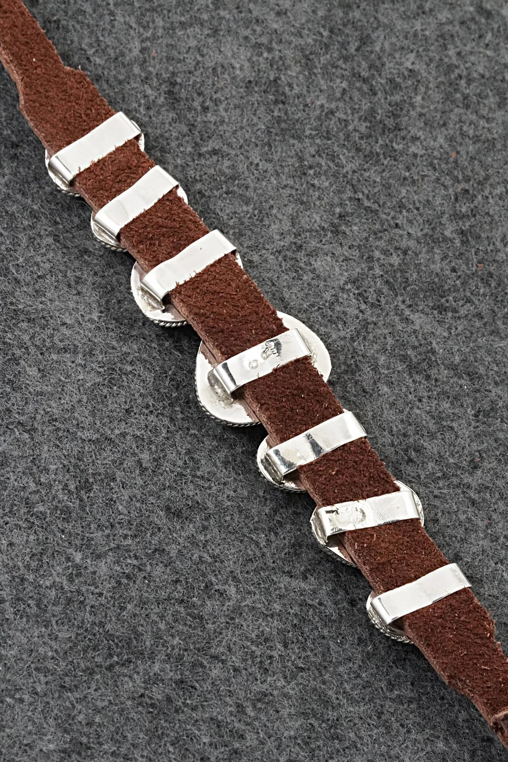Turquoise, Sterling Silver & Leather Bracelet - Rosita Charlie