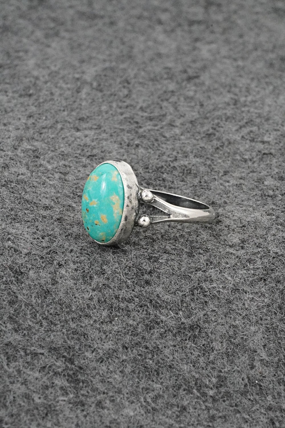 Turquoise and Sterling Silver Ring - Jerryson Henio - Size 7.5