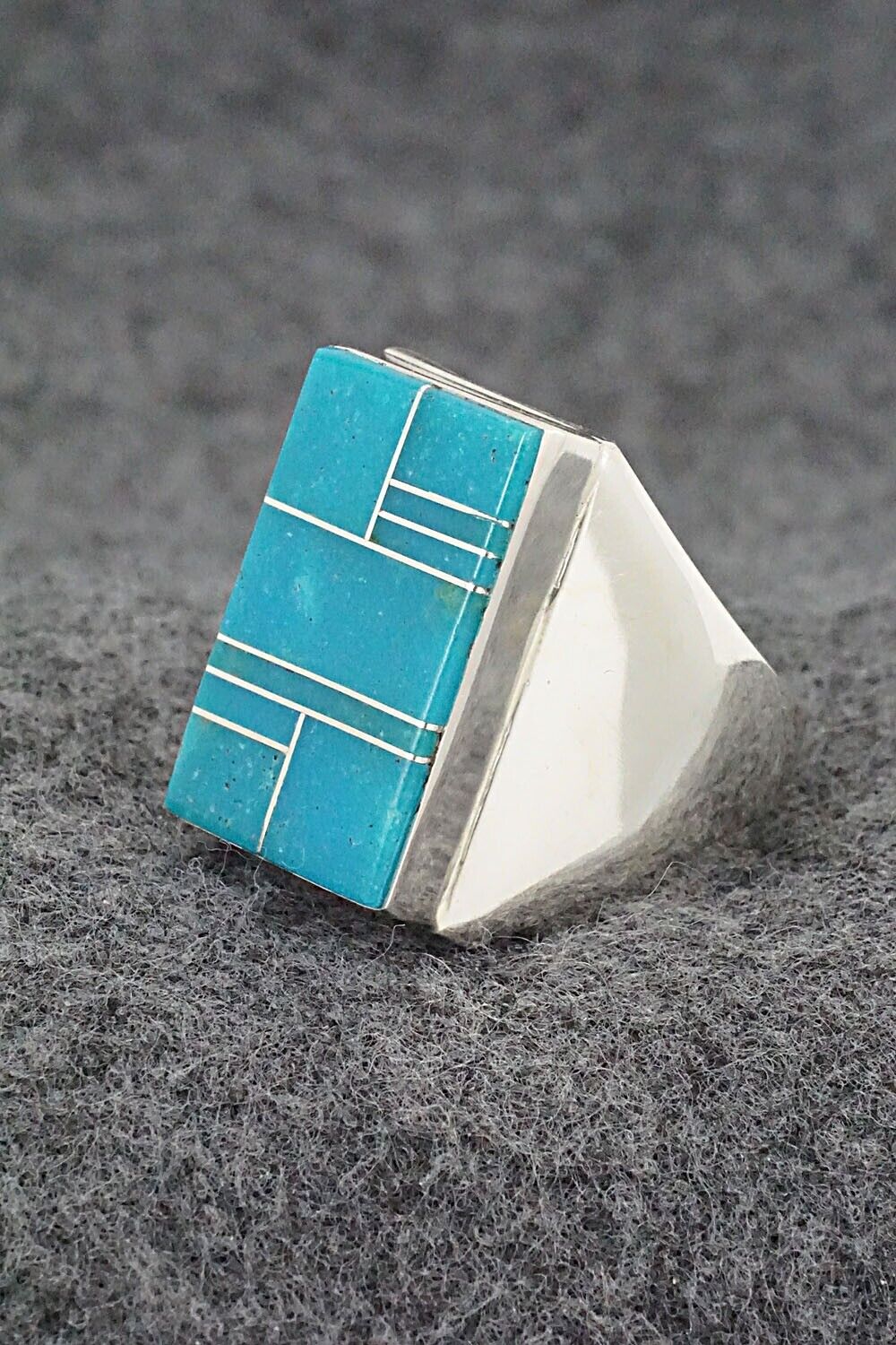 Turquoise & Sterling Silver Ring - Wilbert Gray - Size 11