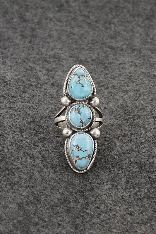 Turquoise & Sterling Silver Ring - Bobby Johnson - Size 6.5
