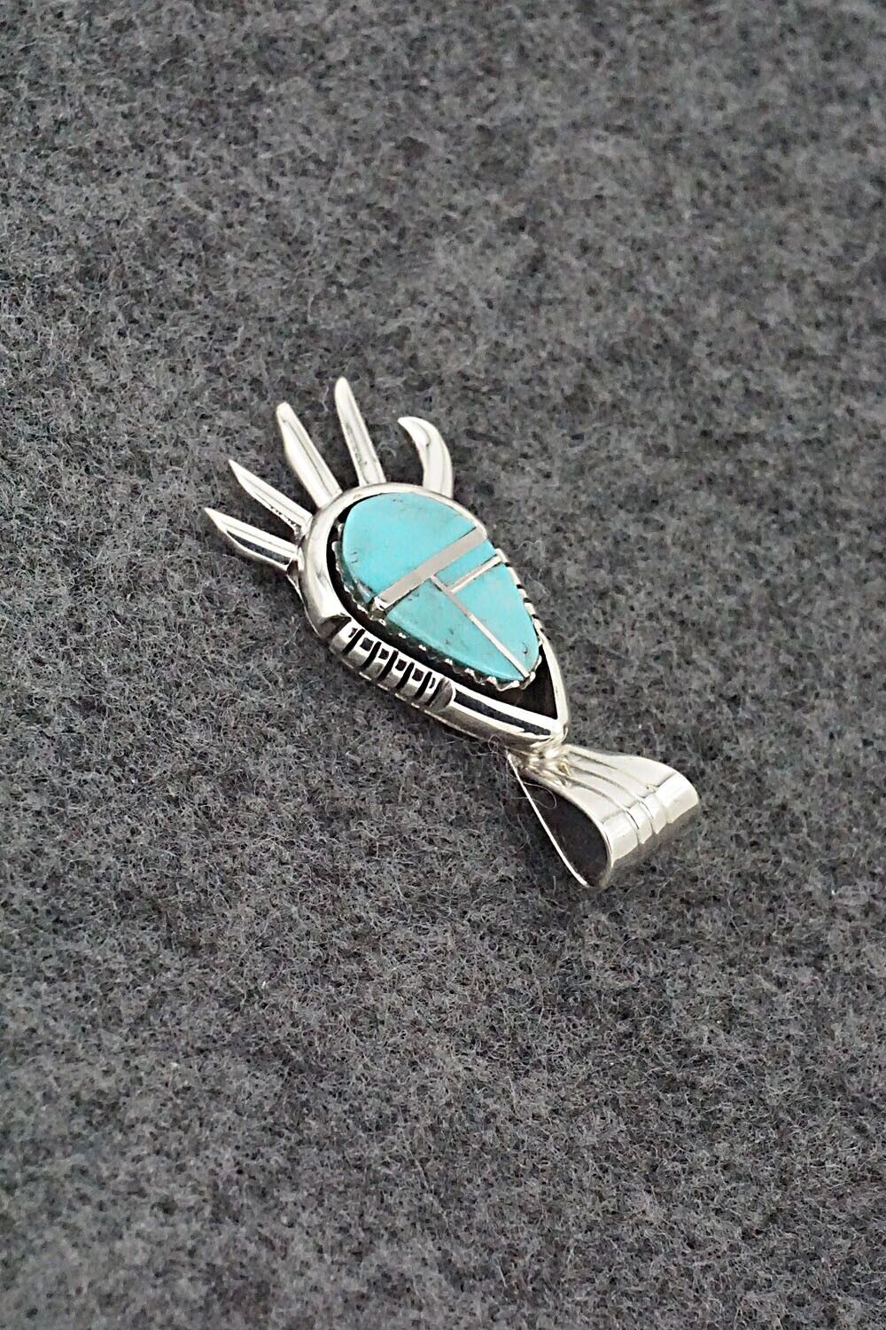 Turquoise & Sterling Silver Pendant - James Manygoats