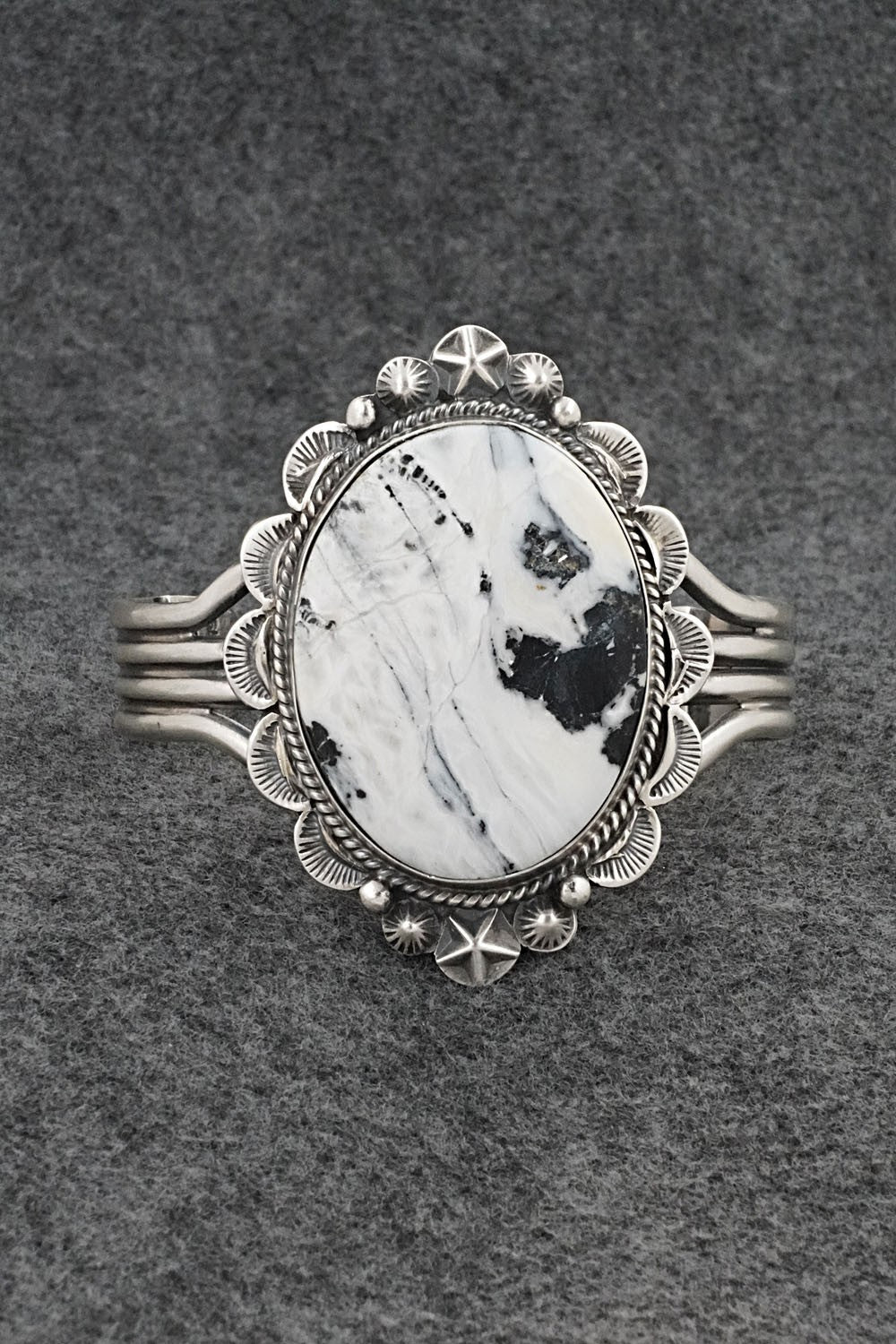 White Buffalo & Sterling Silver Bracelet - Vernon Johnson
