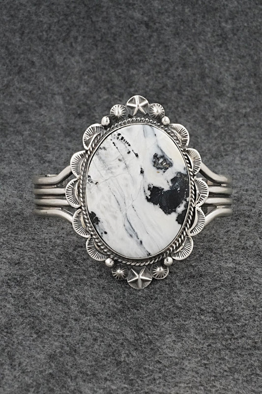 White Buffalo & Sterling Silver Bracelet - Vernon Johnson
