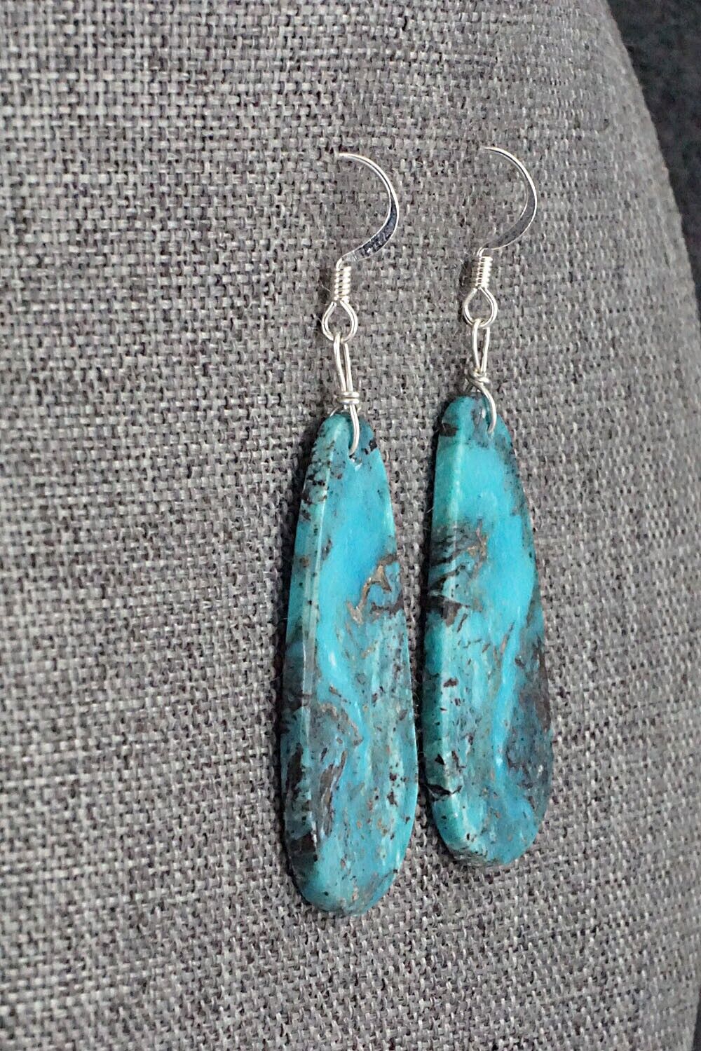 Turquoise & Sterling Silver Earrings - Joe Garcia