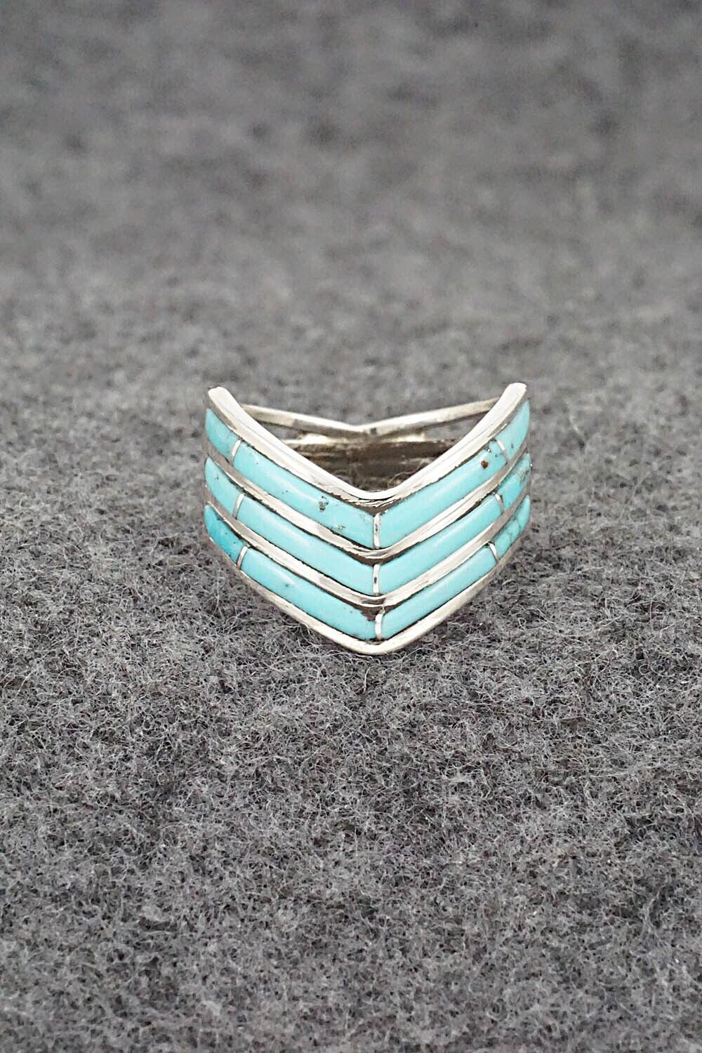 Turquoise & Sterling Silver Ring - Andrew Enrico - Size 7