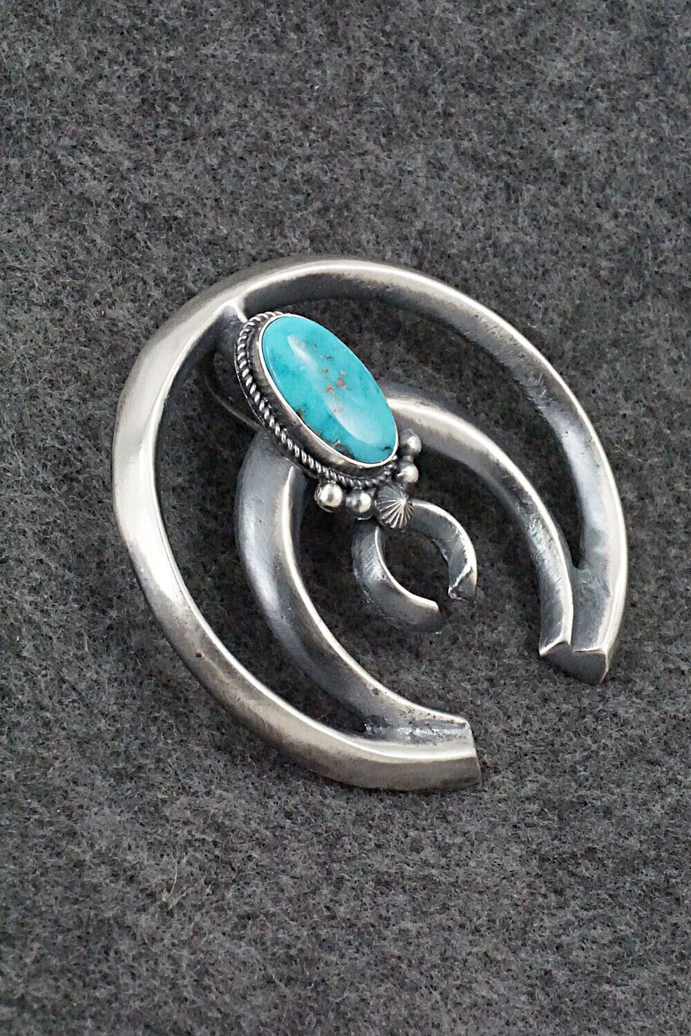 Turquoise & Sterling Silver Pendant - Harrison Bitsue