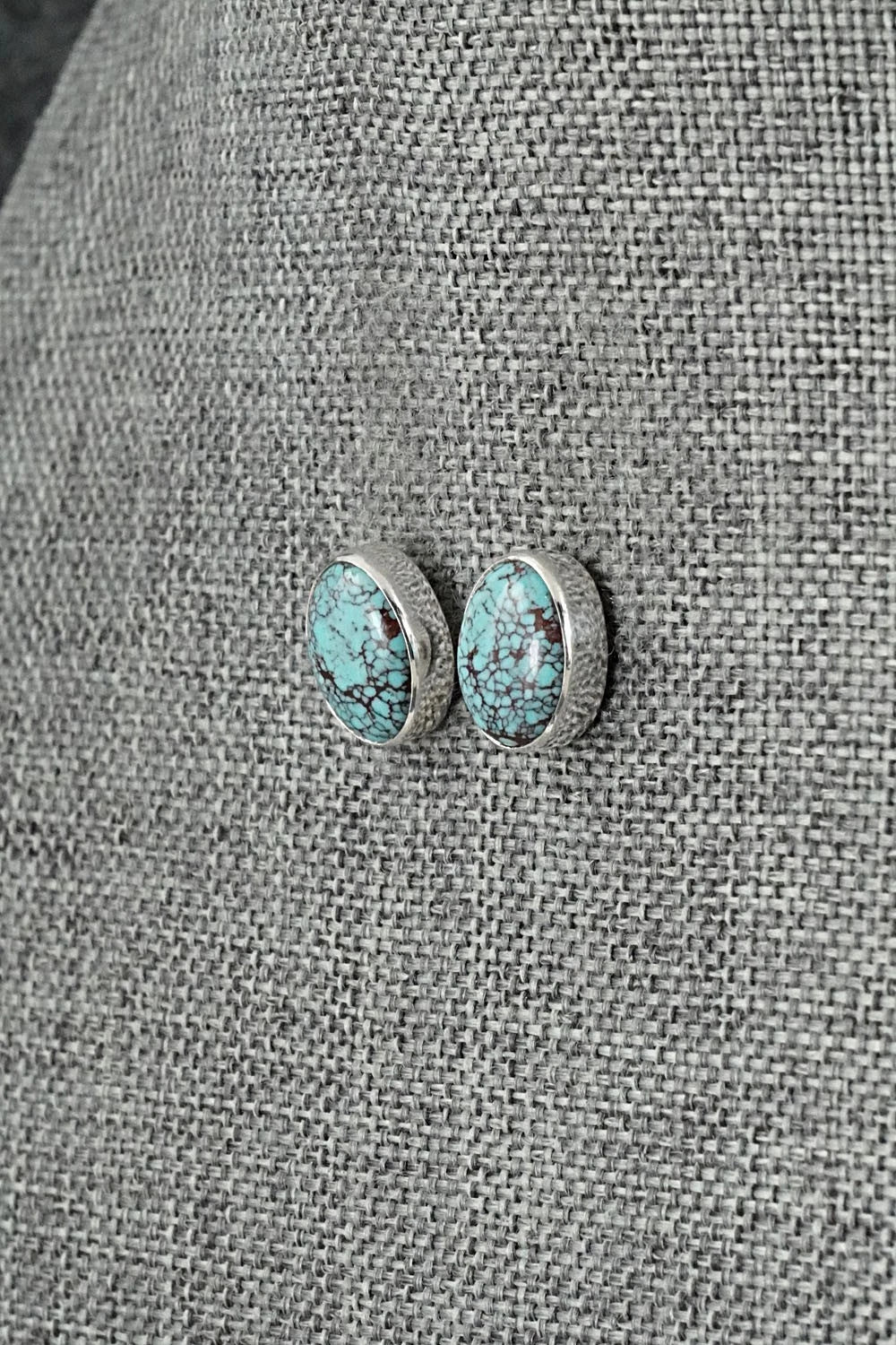 Turquoise & Sterling Silver Earrings - Eugene Gruber