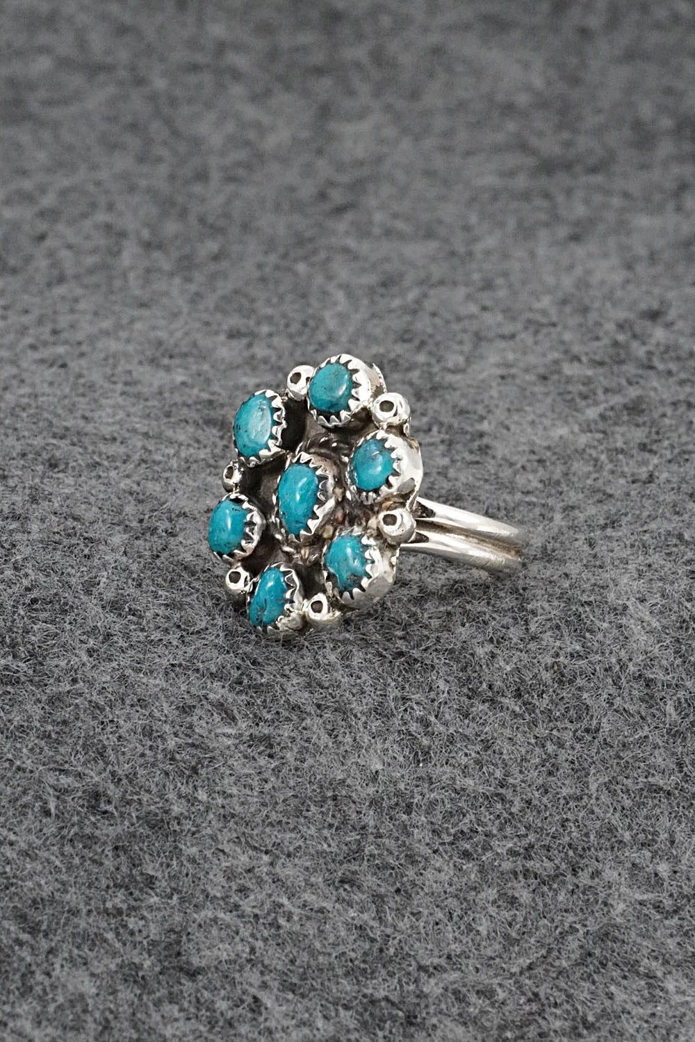 Turquoise & Sterling Silver Ring - Priscilla Reeder - Size 7.5