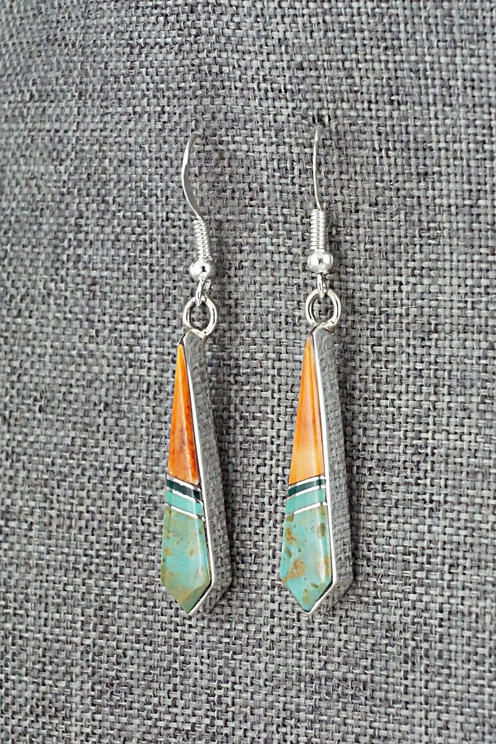 Multi-Stone & Sterling Silver Inlay Earrings - Marilyn Yazzie