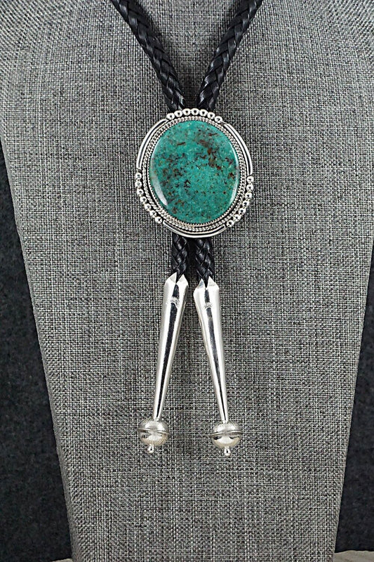 Turquoise & Sterling Silver Bolo Tie - Kenny Calavaza