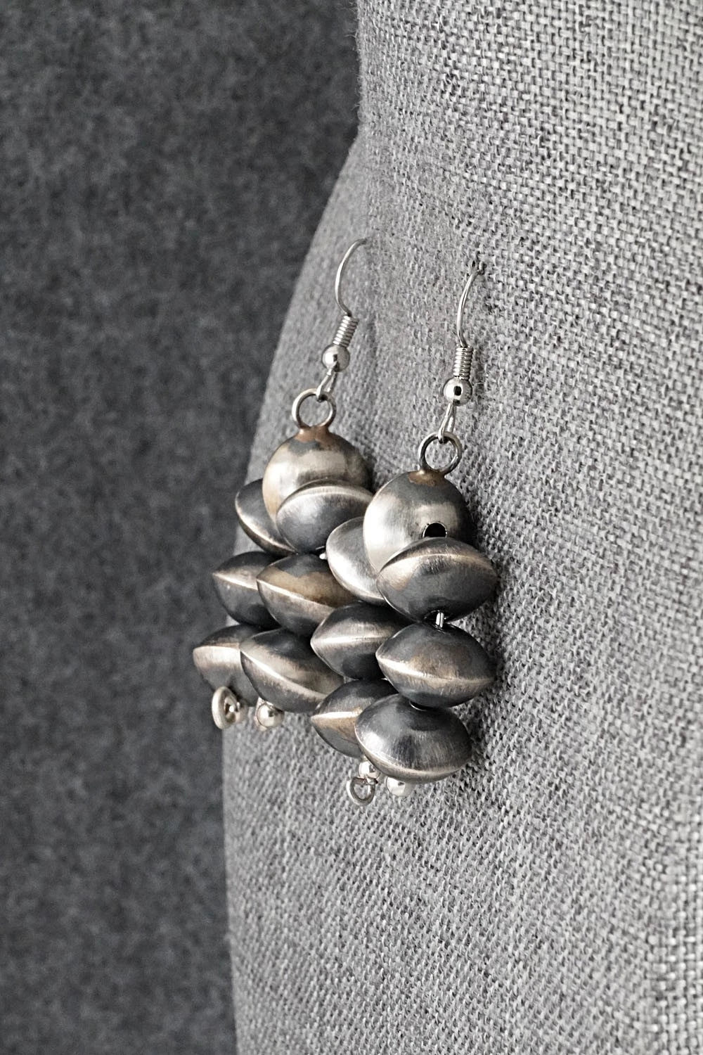 Sterling Silver Navajo Pearl Earrings - Ashanti Nez