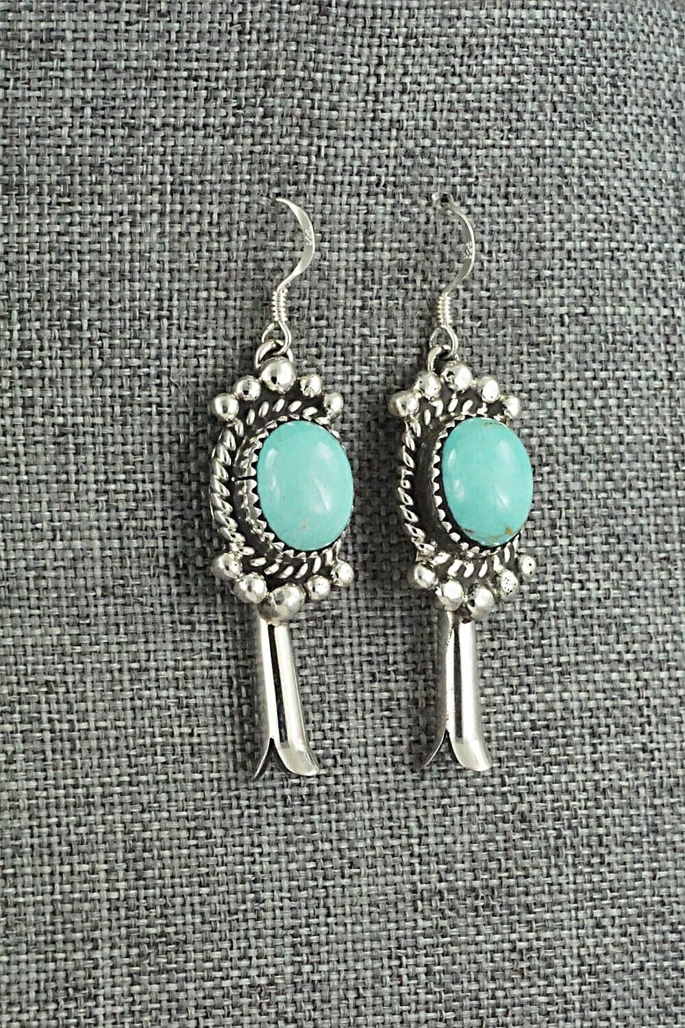 Turquoise & Sterling Silver Earrings - Vernon Johnson