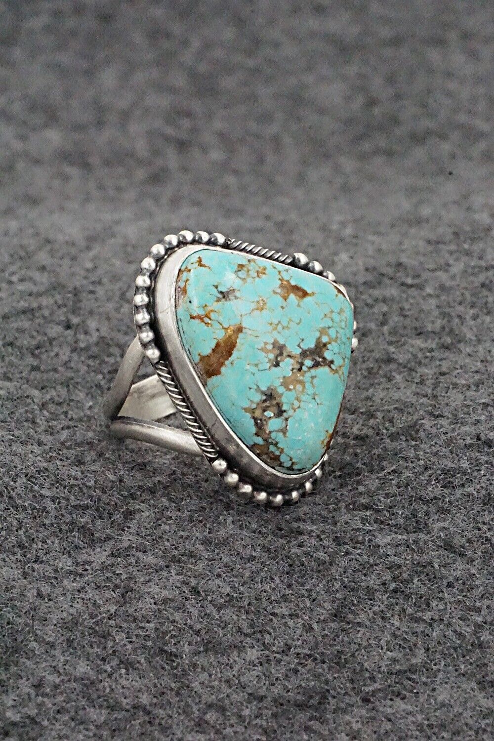 Turquoise & Sterling Silver Ring - Jameson Garcia - Size 9 Adj.