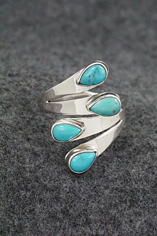 Turquoise & Sterling Silver Ring - Thomas Yazzie - Size 9.5