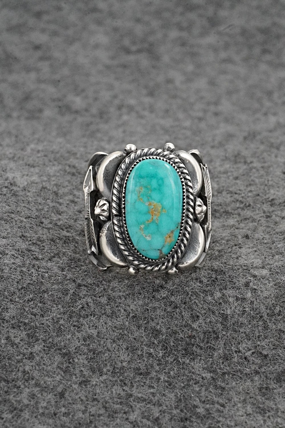 Turquoise & Sterling Silver Ring - Delbert Gordon - Size 8