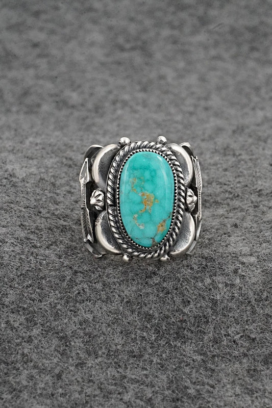 Turquoise & Sterling Silver Ring - Delbert Gordon - Size 8