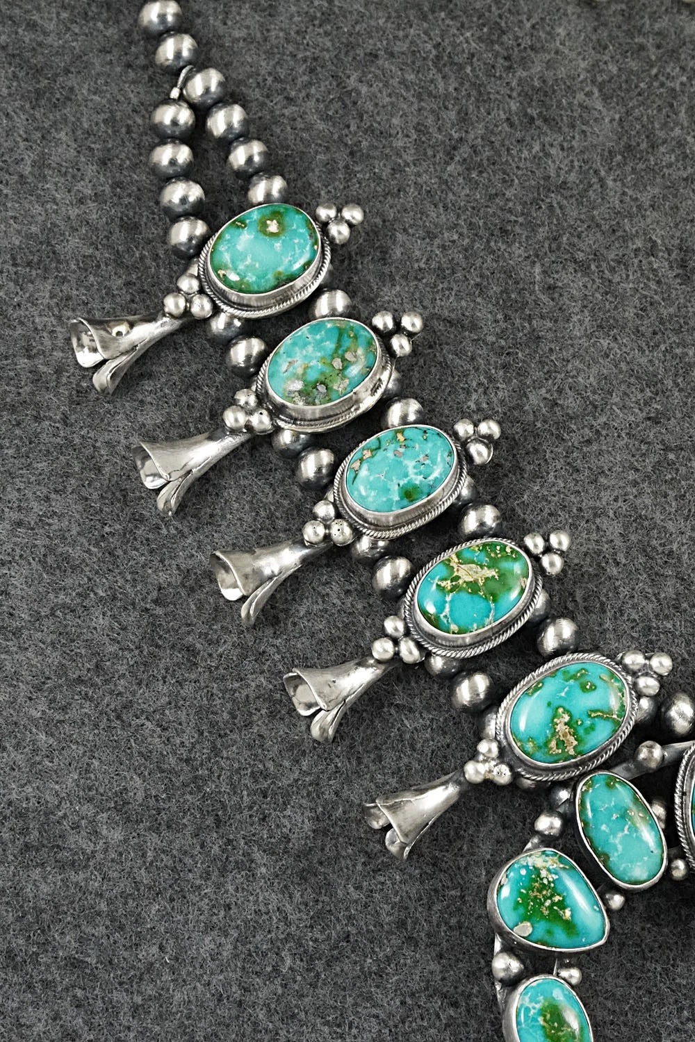 Turquoise & Sterling Silver Squash Blossom Set - Darrin Livingston
