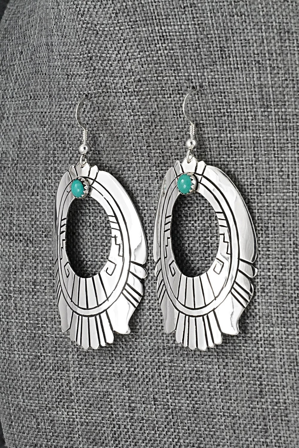 Turquoise & Sterling Silver Earrings - Rosita Singer